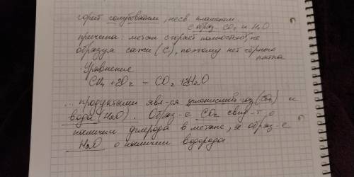 Горение метана. (дополнить предложения) метан поджигают у конца газоотводной трубки он горит несветя