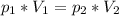 p_{1}*V_{1}=p_{2}*V_{2}