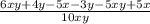 \frac{6xy+4y-5x-3y-5xy+5x}{10xy}