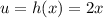 u=h(x)=2x