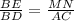 \frac{BE}{BD} = \frac{MN}{AC}