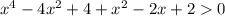 x^4-4x^2+4+x^2-2x+20