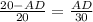 \frac{20-AD}{20} = \frac{AD}{30}