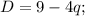 D=9-4q;