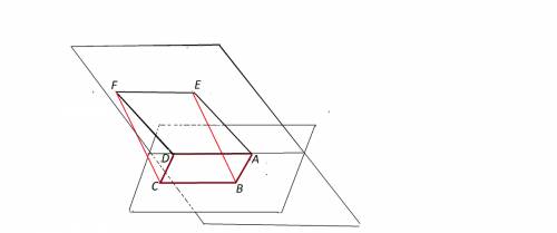 Параллелограммы abcd и adfe лежат в разных плоскостях. доказать, что bcfe-параллелограмм.