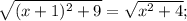 \sqrt{(x+1)^2+9}= \sqrt{ x^{2} +4};