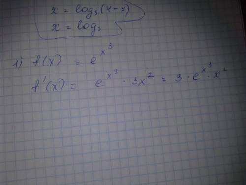 Найдите производную функции 1)f(x)=e^x^3