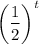 \left(\dfrac{1}{2}\right)^{t}