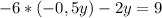 -6*(-0,5y)-2y=9