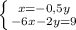 \left \{ {{x=-0,5y} \atop {-6x-2y=9}} \right.