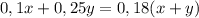 0,1x+0,25y=0,18(x+y)