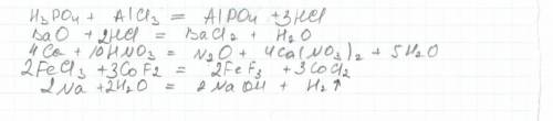 Составьте уравнение реакции а) фосфорной кислоты с хлоридом алюминия б) оксида бария с соляной кисло