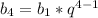 b_{4}=b_{1} * q^{4-1}