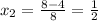 x_2=\frac{8-4}8=\frac{1}2