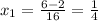 x_1=\frac{6-2}{16}=\frac{1}4