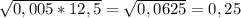 \sqrt{0,005*12,5} = \sqrt{0,0625} = 0,25