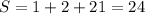 S=1+2+21=24