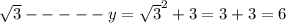 \sqrt{3}-----y= \sqrt{3}^2+3=3+3=6