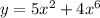 y=5x^2+4x^6