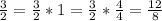 \frac{3}{2}= \frac{3}{2}*1= \frac{3}{2}* \frac{4}{4}= \frac{12}{8}