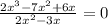 \frac{2 x^{3}-7 x^{2} +6x }{2 x^{2} -3x} =0