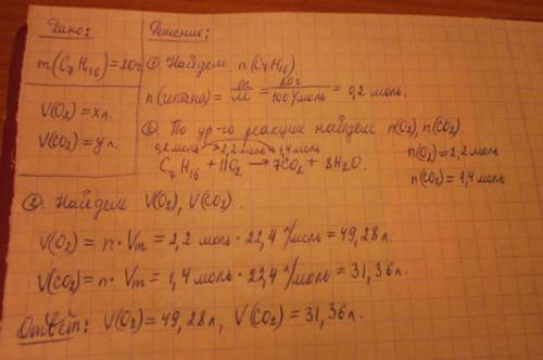 Какой v кислорода(при нормальных условиях) надо затратить и какой v углекислого газа(при нормальных