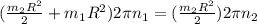 (\frac{m_{2}R^2}{2} +m_{1}R^2)2 \pi n_{1}= (\frac{m_{2}R^2}{2})2 \pi n_{2}