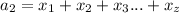 a_{2}=x_{1}+x_{2}+x_{3}...+x_{z}