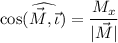 \cos(\widehat{\vec M,\vec \iota})=\dfrac{M_x}{|\vec M|}