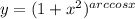 y= (1+x^2) ^ {arccos x}