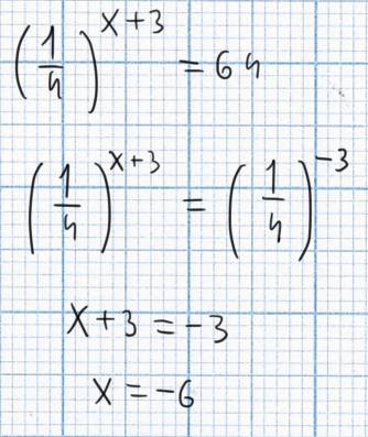 Решите уравнение (1/4)в степени х+3 =64