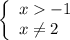 \left\{\begin{array}{l} x -1 \\ x \neq 2 \end{array}\right.