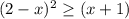 (2-x)^2 \geq (x+1)