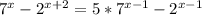 7^{x}-2^{x+2}=5*7^{x-1}-2^{x-1}