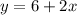 y=6+2x