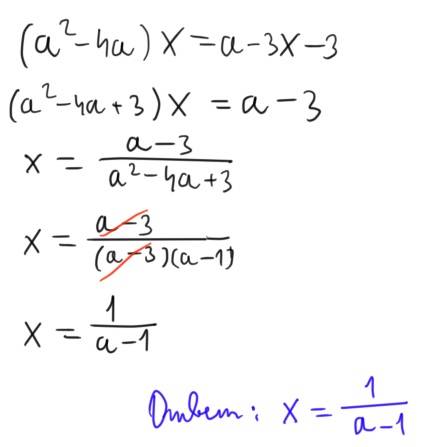 Решите уравнение (а^2-4а)х=а-3х-3 относительно переменной х в зависимости от параметра а