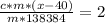 \frac{c*m*(x-40)}{m*138384} =2