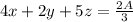 4x+2y+5z=\frac{2A}{3}