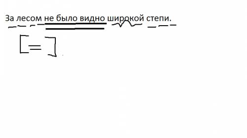 Не можем разобрать предложение: за лесом не было видно широкой степи.