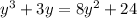 y^3+3y=8y^2+24