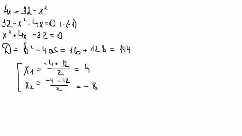 Найдите корни уравнения 4х=32-х-во второй степени