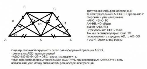 50 в выпуклом четырёхугольнике abcd углы a и d равны 64∘. серединные перпендикуляры к отрезкам ab и