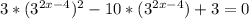 3*(3^{2x-4})^2-10* (3^{2x-4}) + 3 = 0