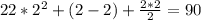 22* 2^{2} + (2-2) + \frac{2*2}{2} = 90