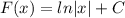 F(x) = ln |{x}| +C