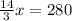 \frac{14}{3} x=280