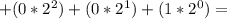 +(0*2^2)+(0*2^1)+(1*2^0)=