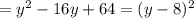 =y^2-16y+64=(y-8)^2