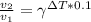 \frac{v_2}{v_1} = \gamma ^{\Delta T*0.1}