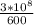 \frac{3*10 ^{8} }{600}